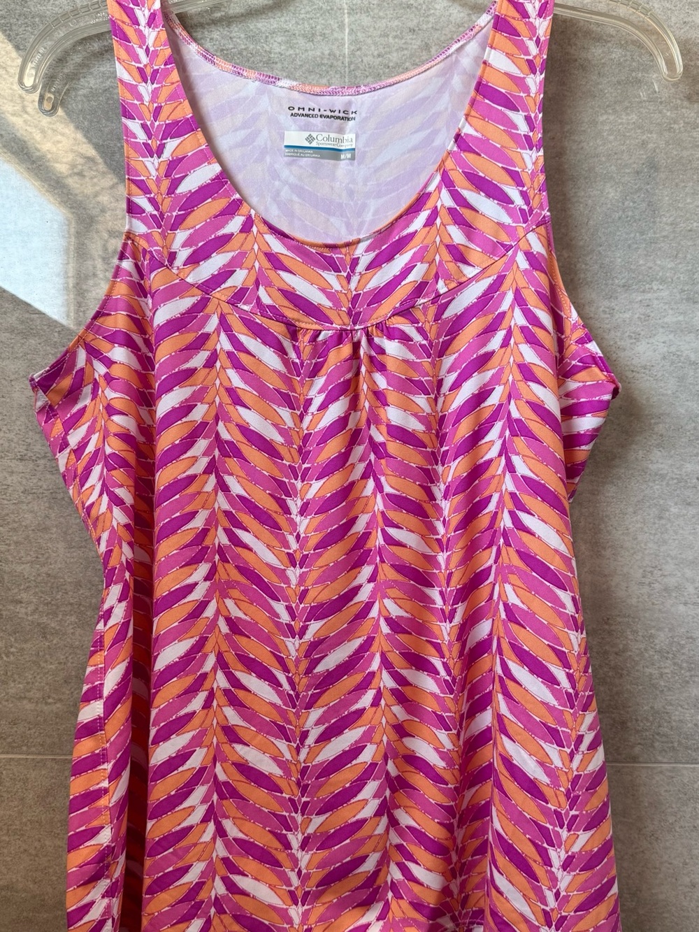 Columbia Pink & Orange Leaf-Print Tank Top